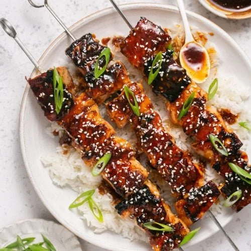 Asian Grilled Salmon Skewers
