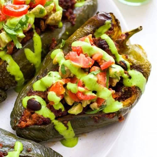 Beef Stuffed Poblano Peppers