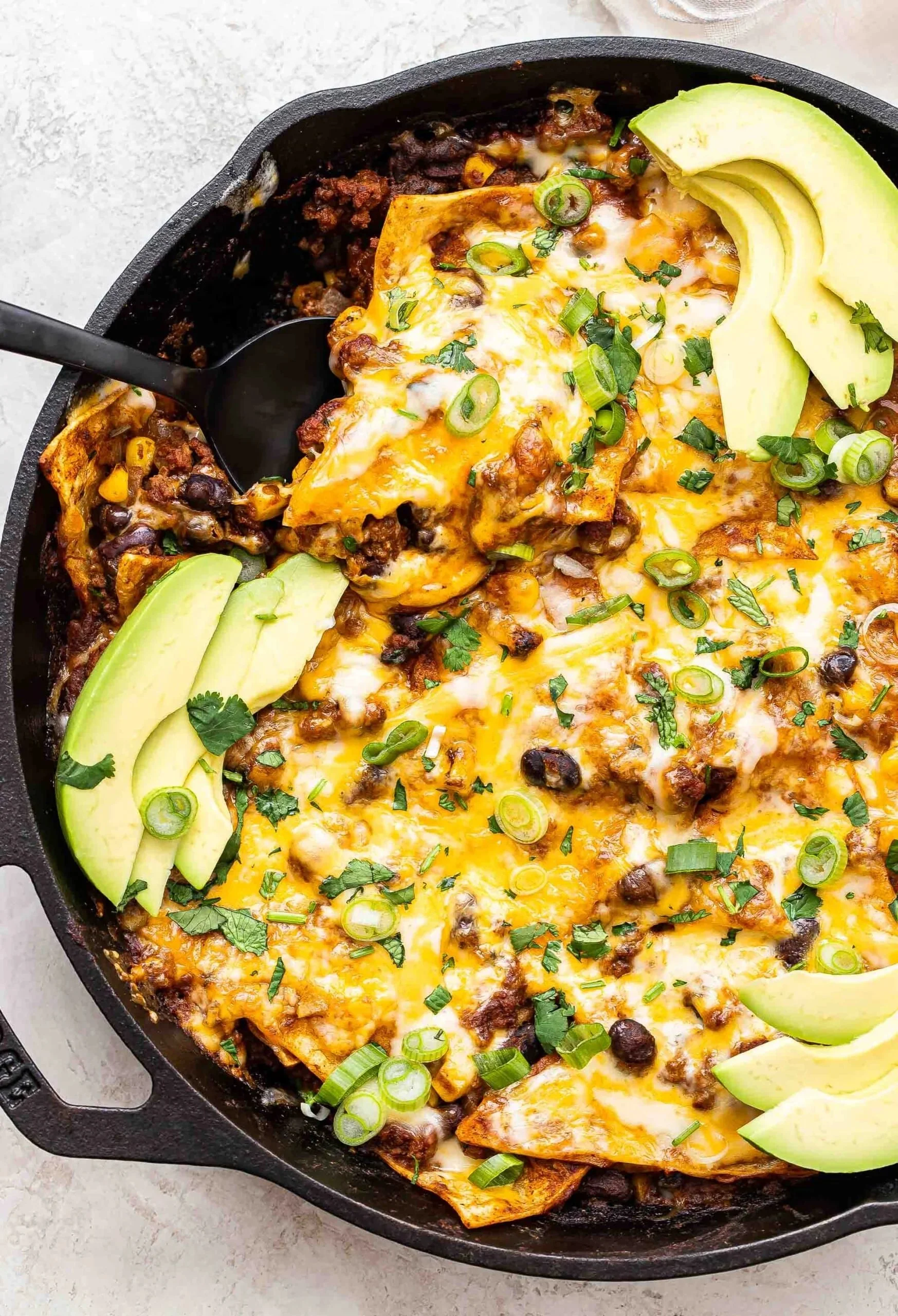 Cheesy Beef Enchilada Skillet