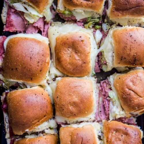 Corned Beef Sliders on Sheet Pan