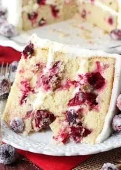 Cranberry White Chocolate Sparkle Cake