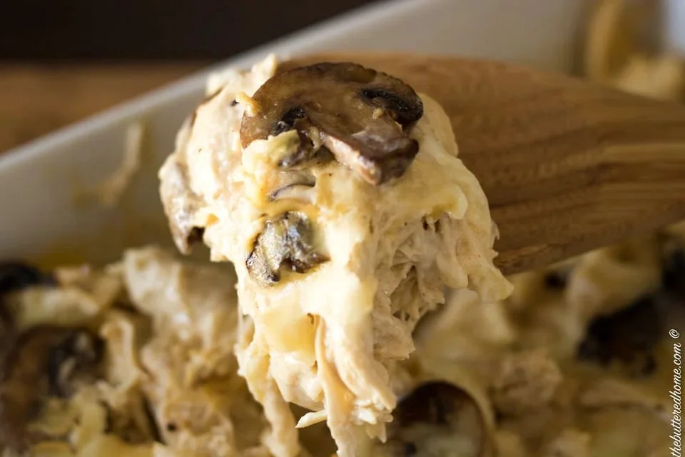 Creamy Mushroom Swiss Chicken Bake