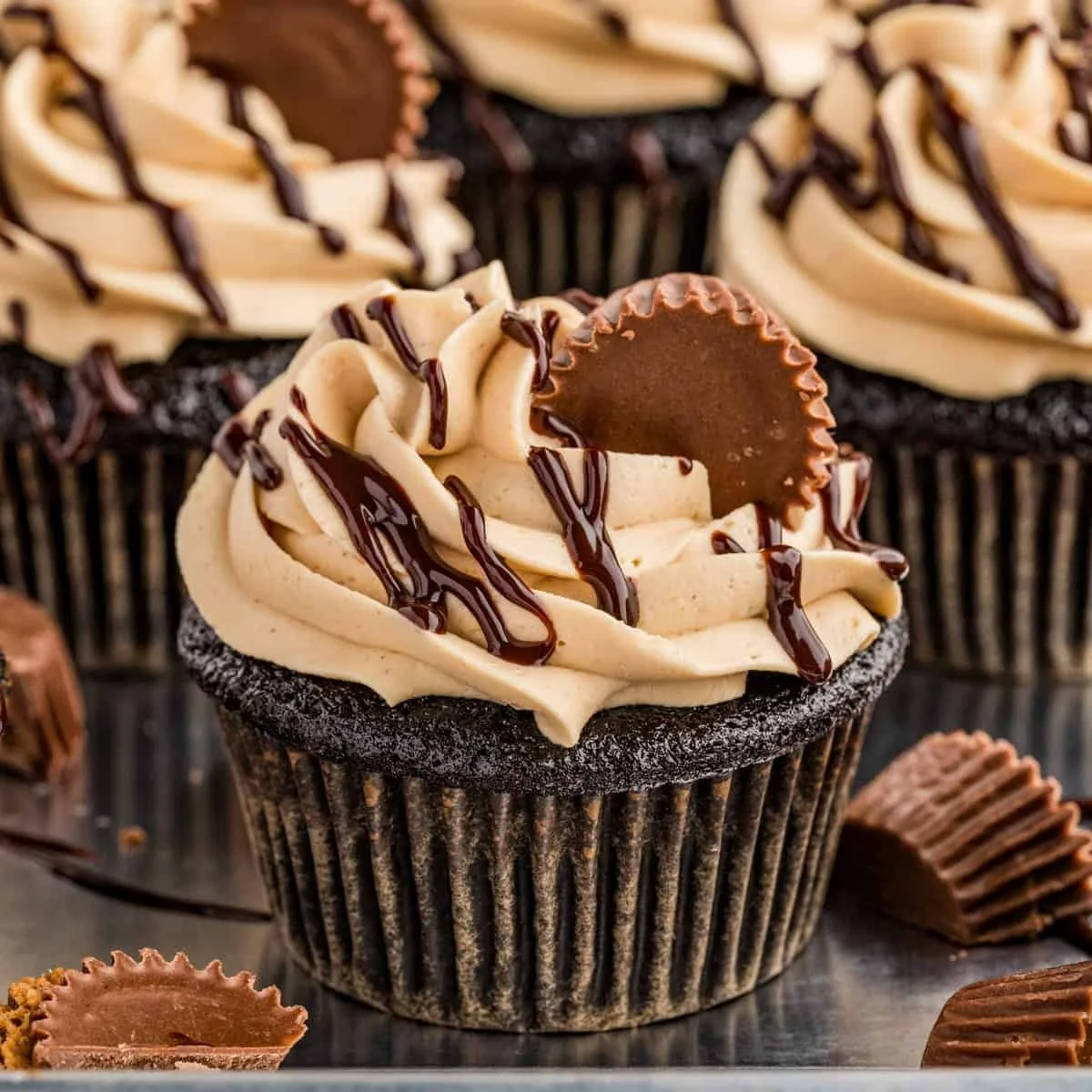 Decadent Chocolate Peanut Butter Cupcakes