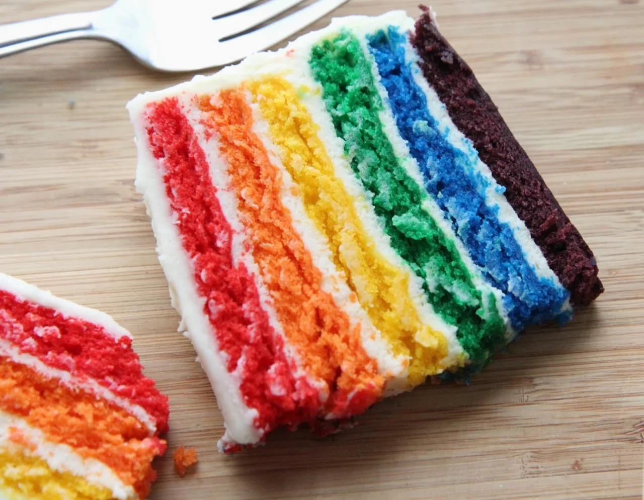 Easy Rainbow Cake from Scratch