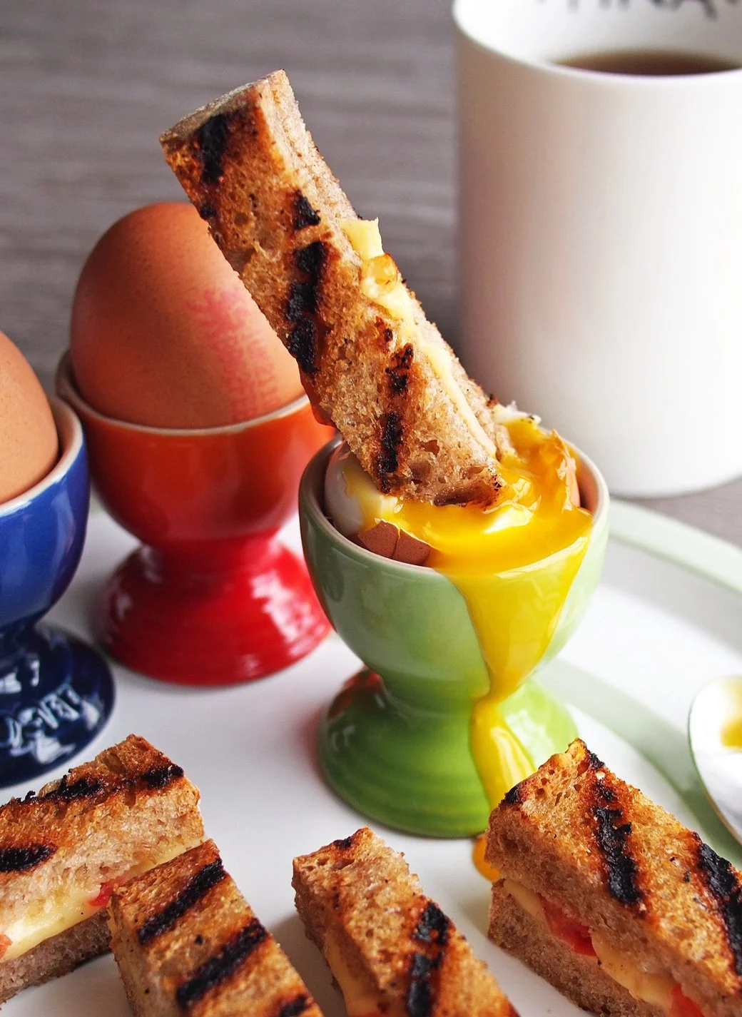Eggs Dipped in Grilled Cheese