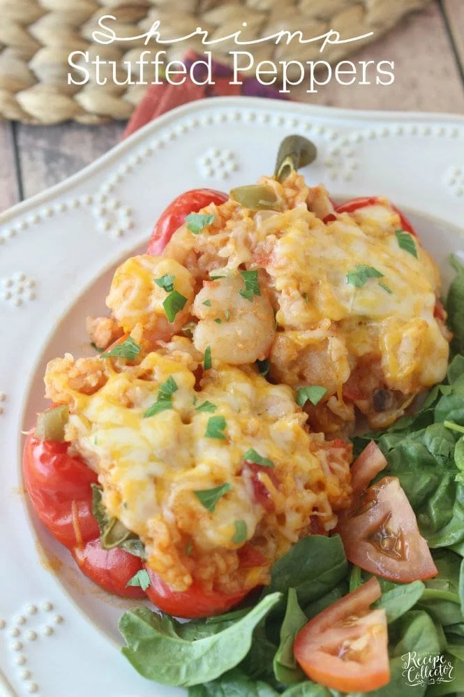 Garlic Butter Shrimp Stuffed Peppers
