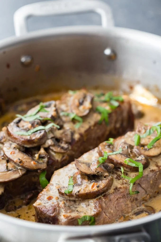 Garlic Mushroom Parmesan Cream Steak