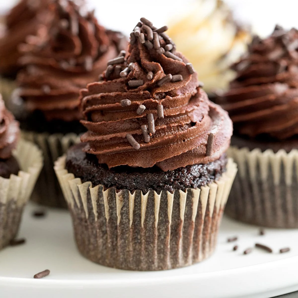 Gluten Free Chocolate Cupcakes with Ganache