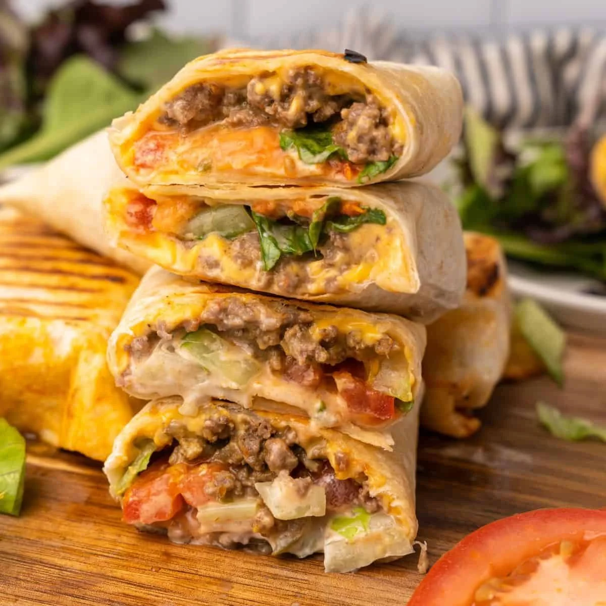 Gourmet Cheeseburger Tortilla Wrap