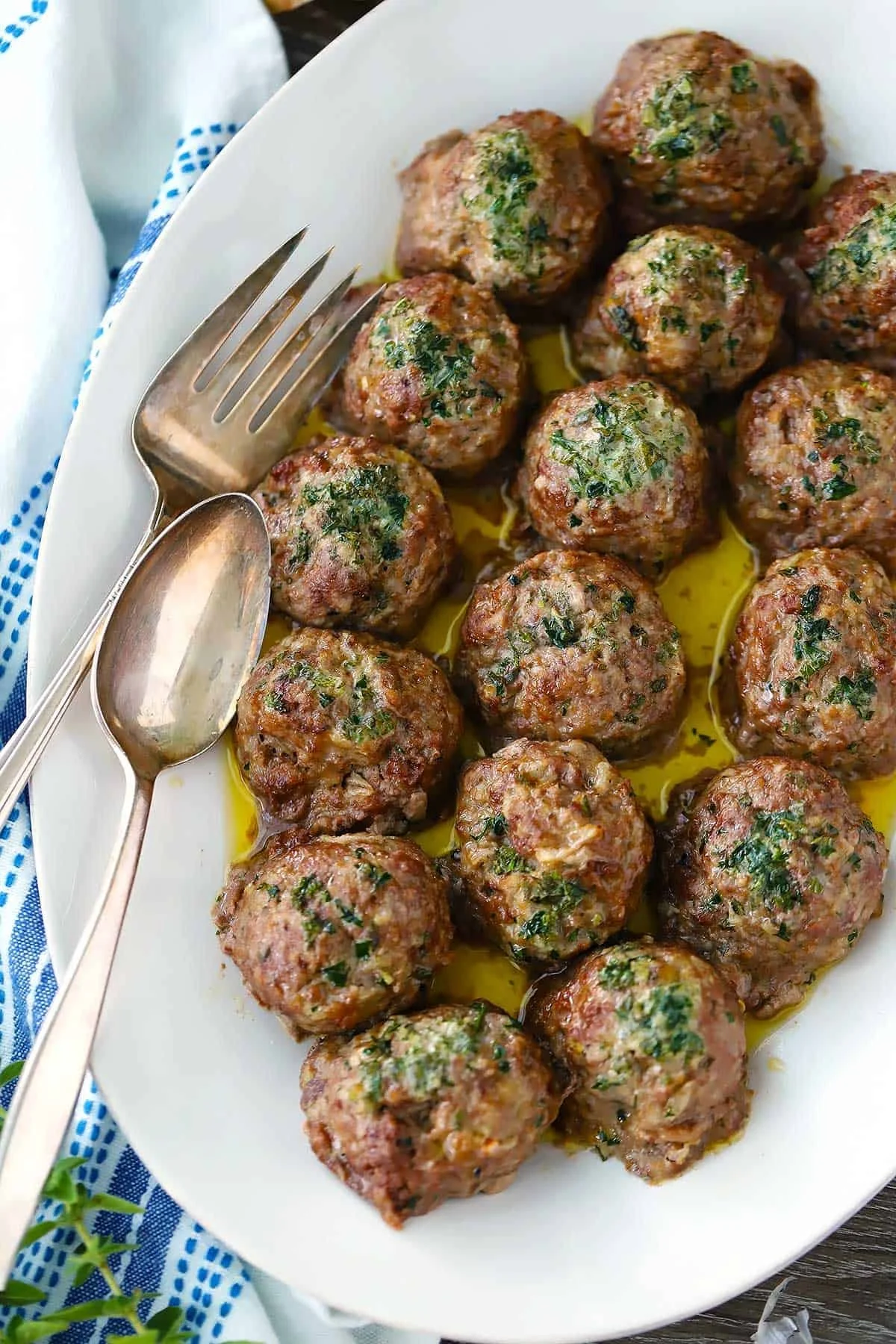 Greek Meatballs with Herb Butter