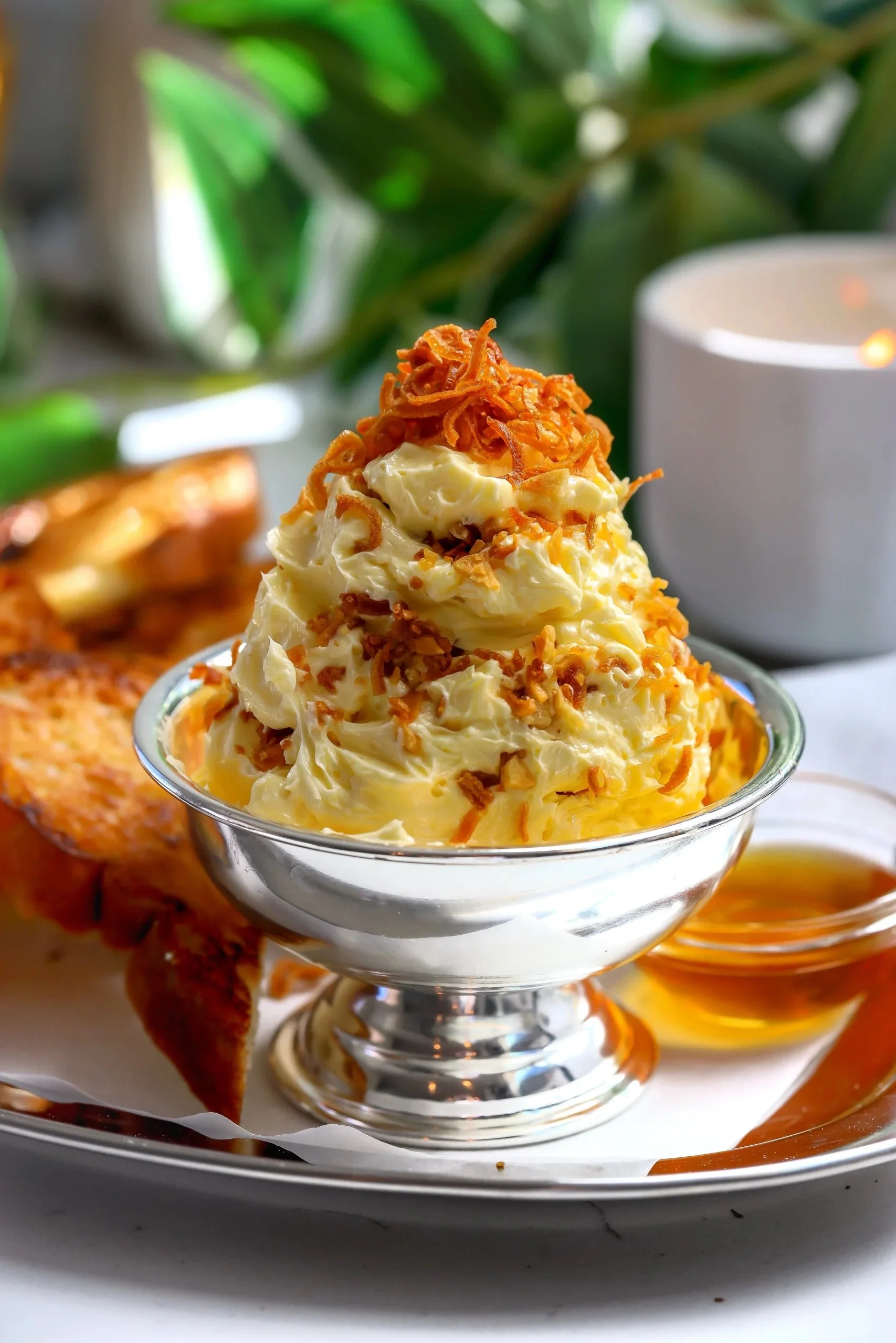 Honeyed Whipped Butter with Crispy Shallots