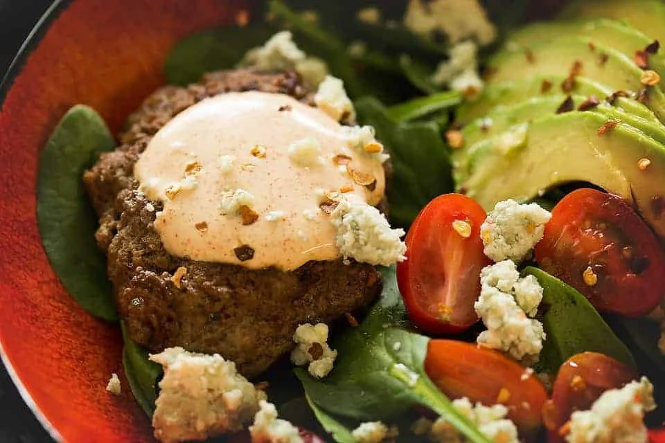 Keto Burger Salad with Paprika Aioli