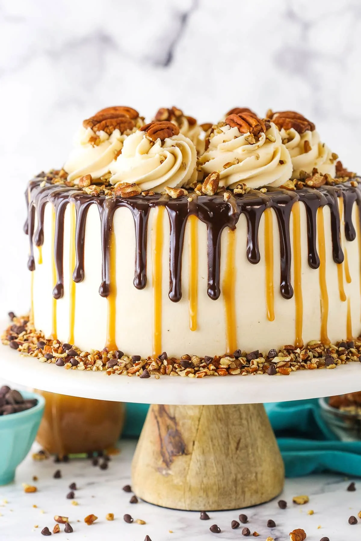 Layered Chocolate Turtle Cake