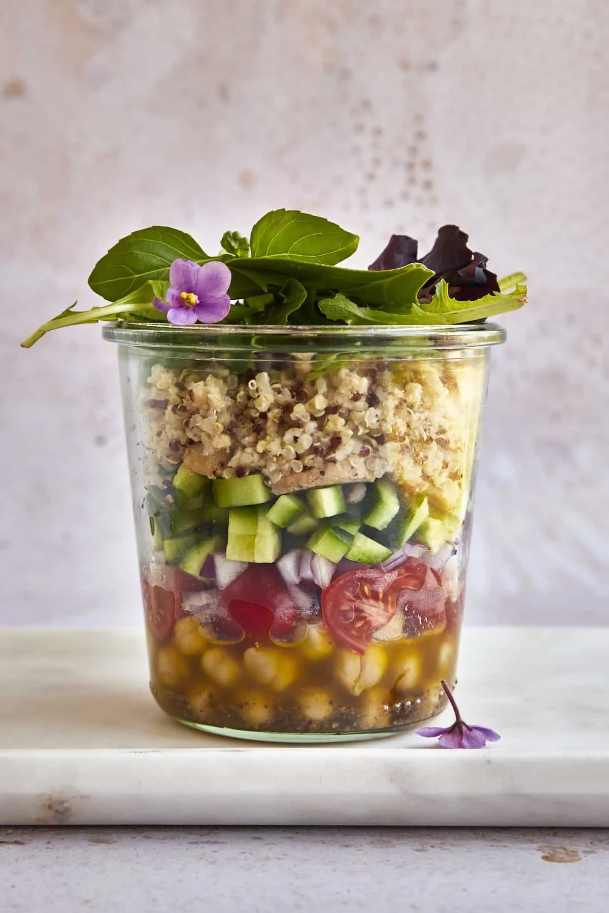 Mediterranean Quinoa Salad in a Jar
