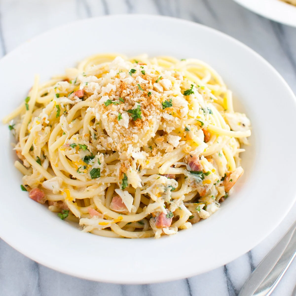 Meyer Lemon Crab Spaghetti Carbonara