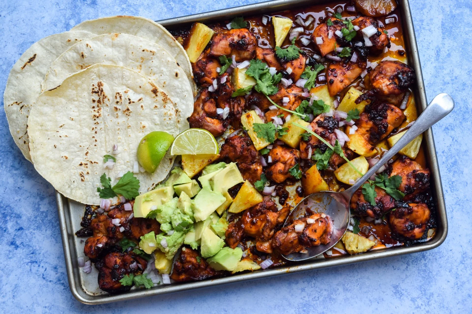 One-Pan Chicken Pineapple Tacos