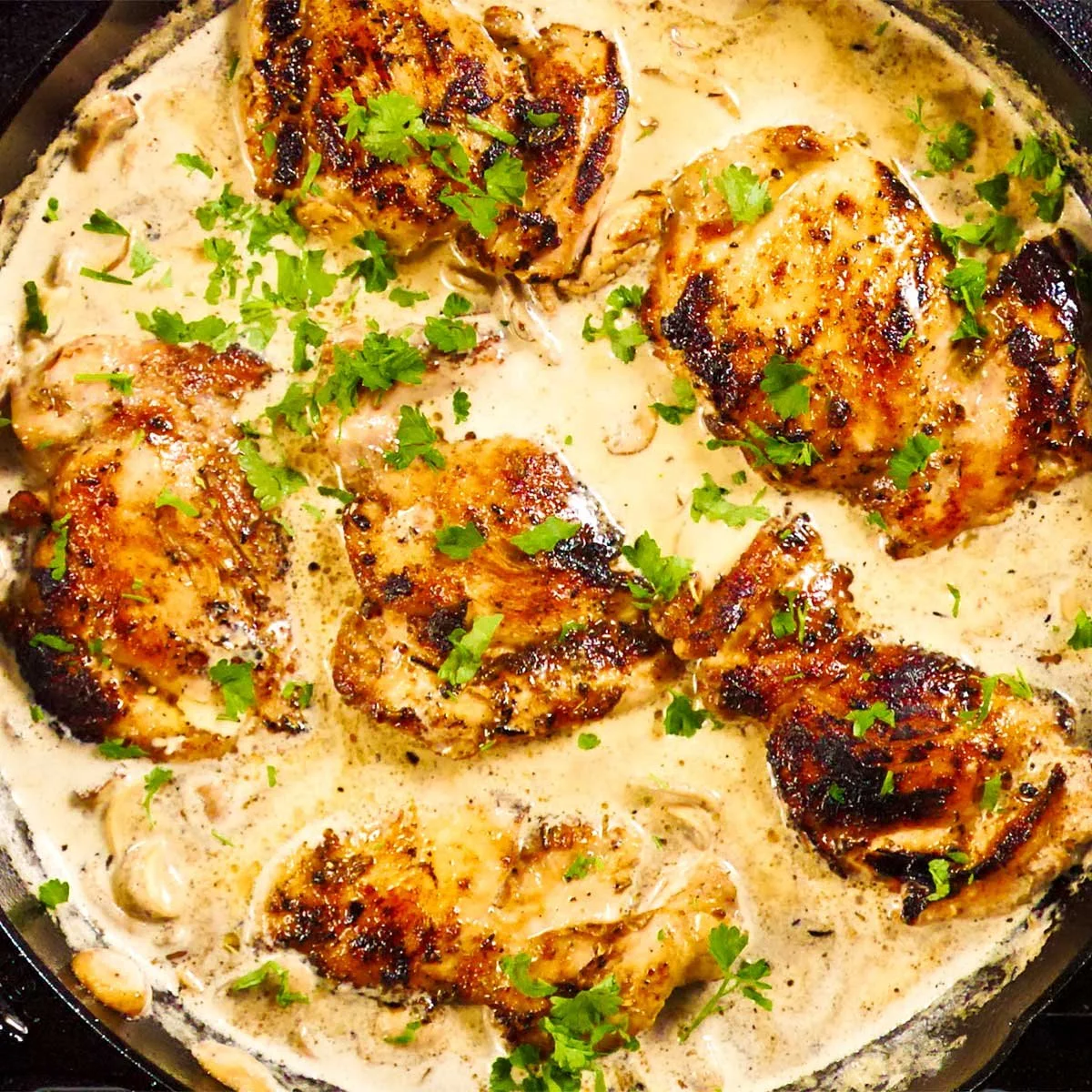One-Pan Creamy Garlic Mushroom Chicken