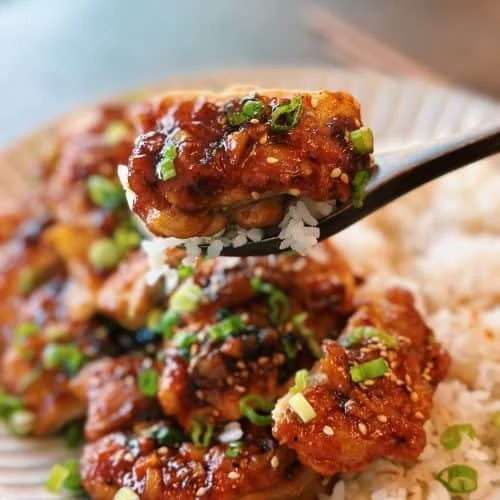 Pan-Fried Spicy Honey Garlic Chicken Thighs