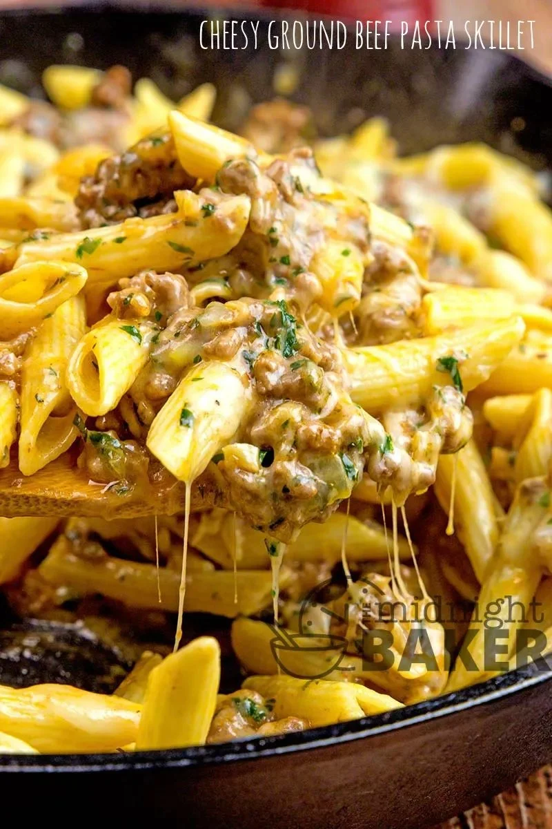 Savory Cheesy Ground Beef Pasta