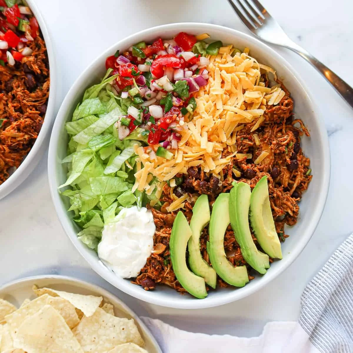 Shredded Chicken Taco Salad