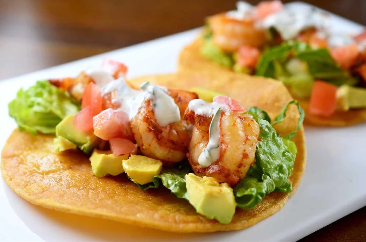 Shrimp Tacos with Cilantro-Lime Cream