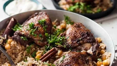 Skillet Baked Chicken Shawarma Rice Pilaf