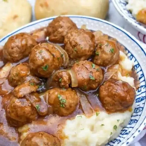 Slow Cooker Salisbury Steak Meatballs