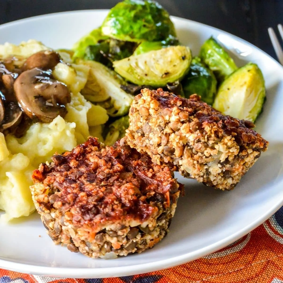 Spiced Vegan Lentil Meatloaf Muffins