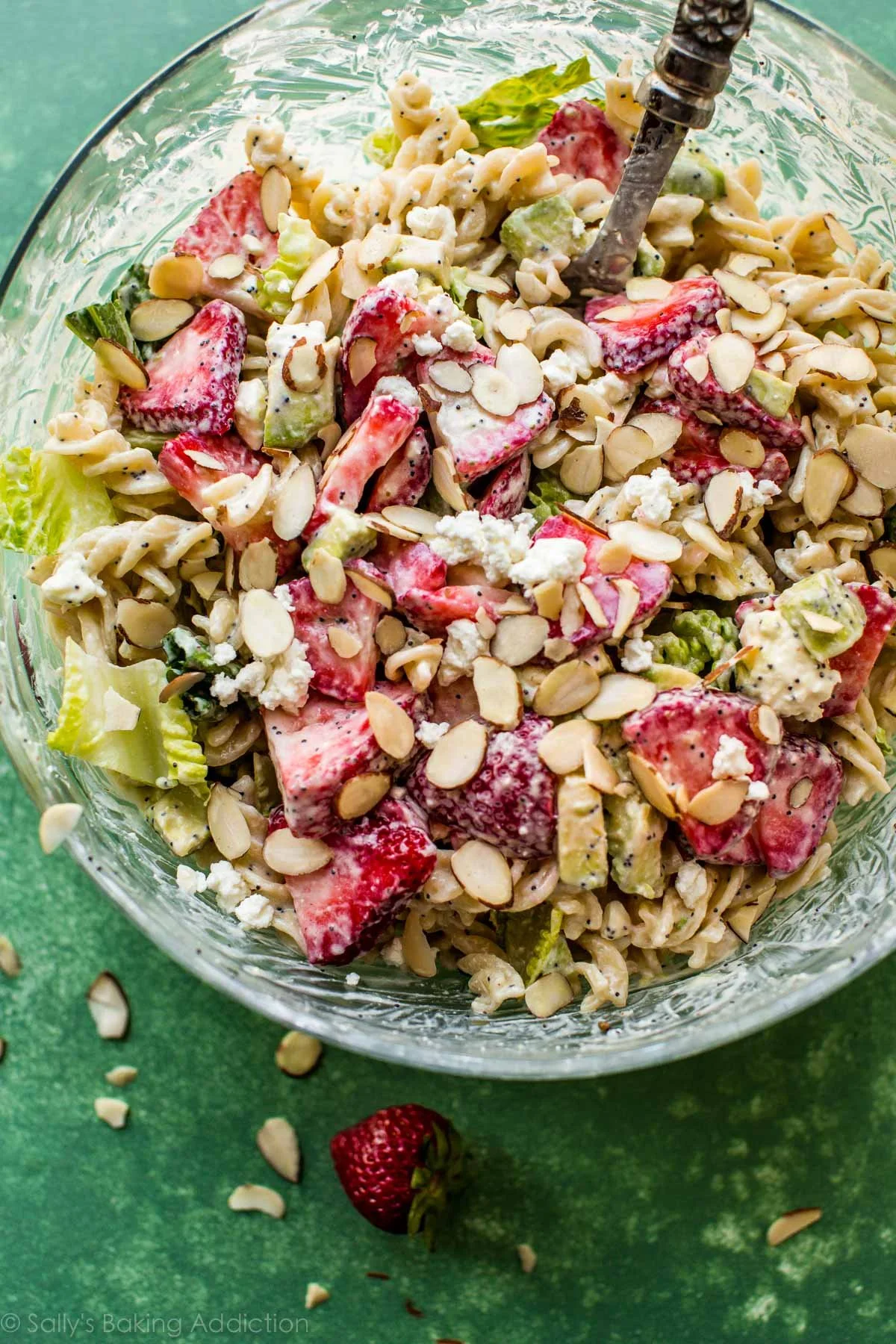 Strawberry Feta Creamy Pasta Salad