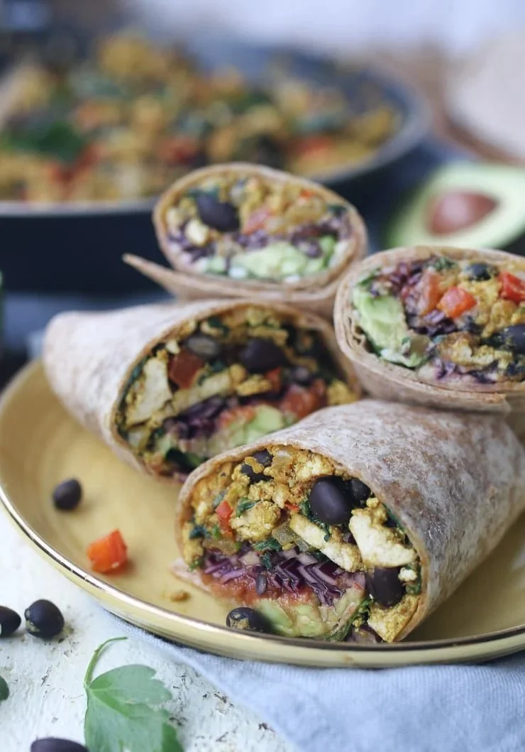 Vegan Tofu Scramble Breakfast Burrito